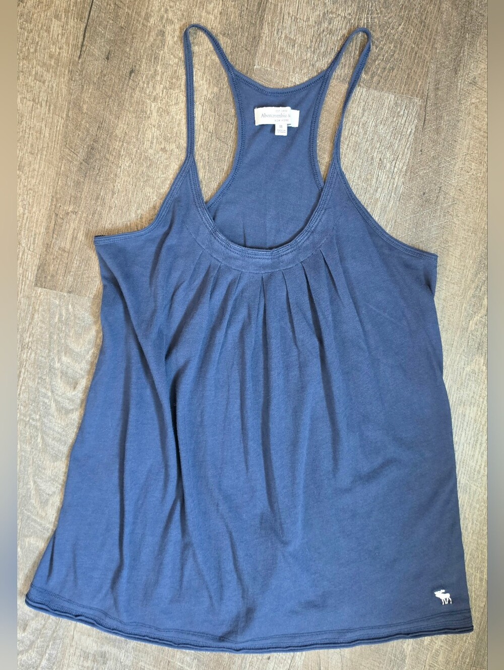 Y2K Vintage Abercrombie & Fitch Pleated Scoop Neck Babydoll Tank Womens M Blue - Picture 6 of 13